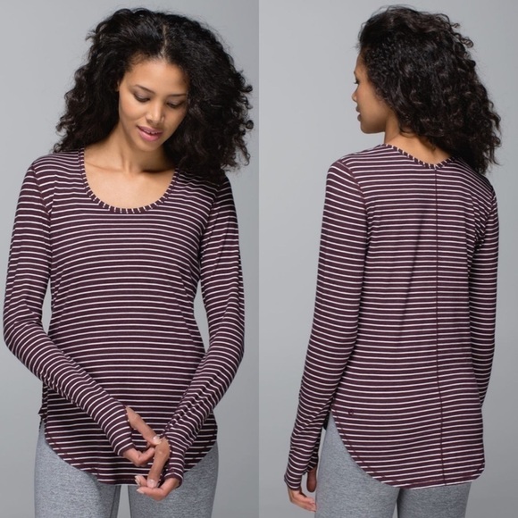 Lululemon Yogini 5 Year Long Sleeve Tee Stripes - Picture 1 of 7